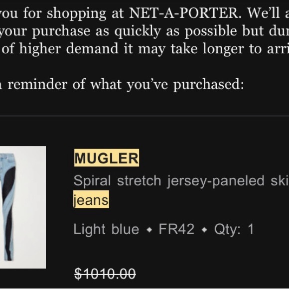 MUGLER
Spiral stretch jersey-paneled skinny jeans - Picture 6 of 6